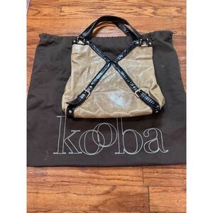 Kooba Lena Leather Hobo Bag Tan Brown Buckle Slouchy Y2K Boho Shoulder Bag